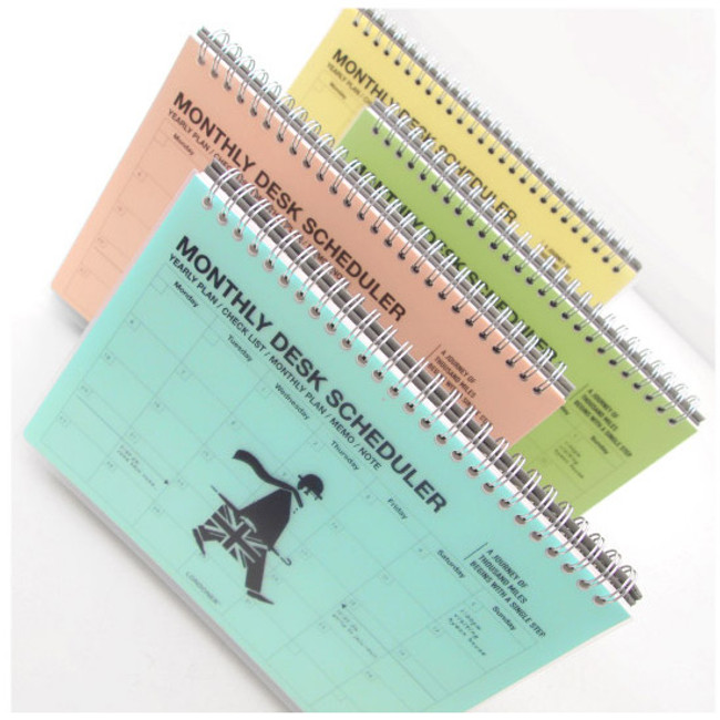 London wirebound undated monthly desk planner 