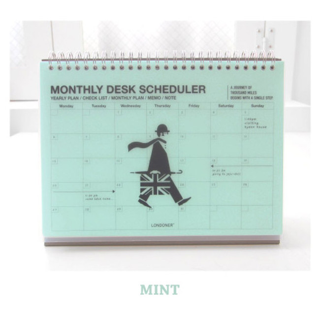 Mint - London wirebound undated monthly desk planner