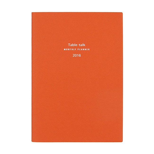 Vermilion orange - 2016 Table talk B6 dated monthly planner