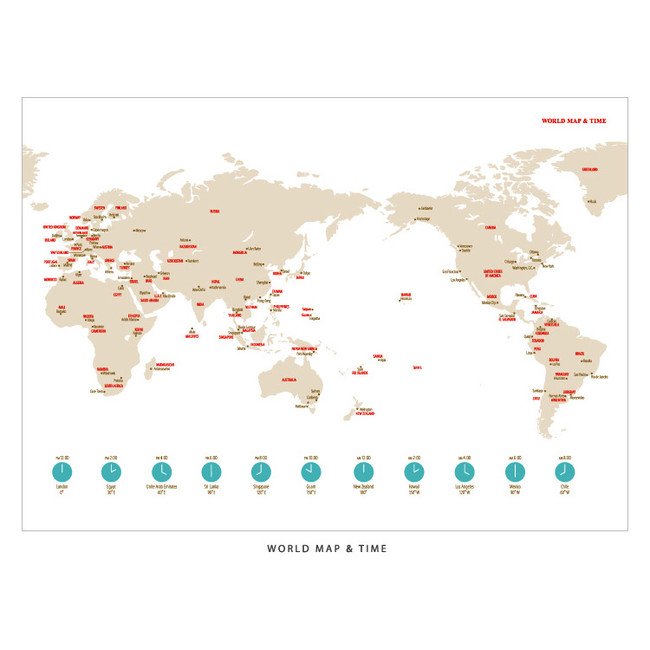 World map, Time