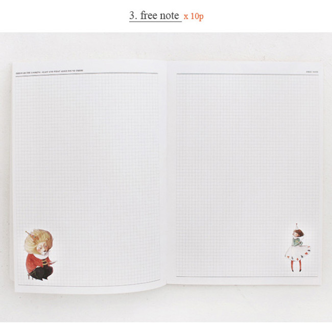 Free note - Alice illustration undated monthly big diary