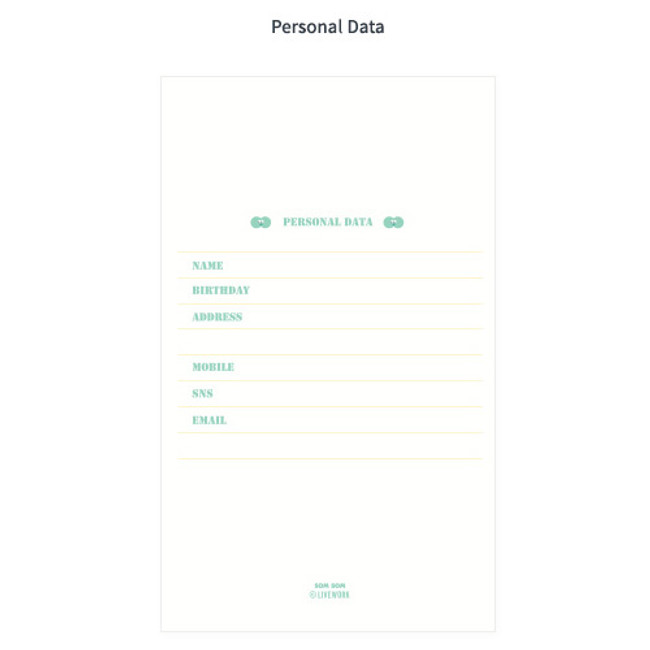 Personal data - 2016 Som Som dated diary