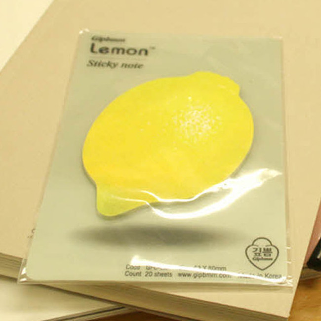 Lemon sticky memo notes
