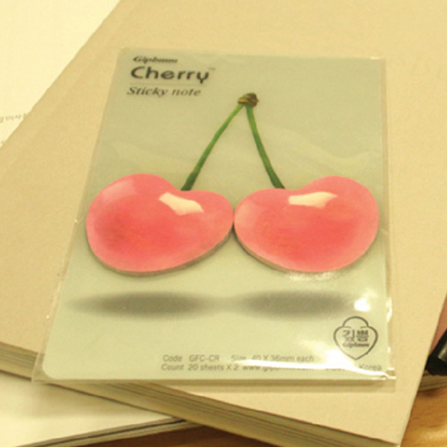 Cherry sticky memo notes