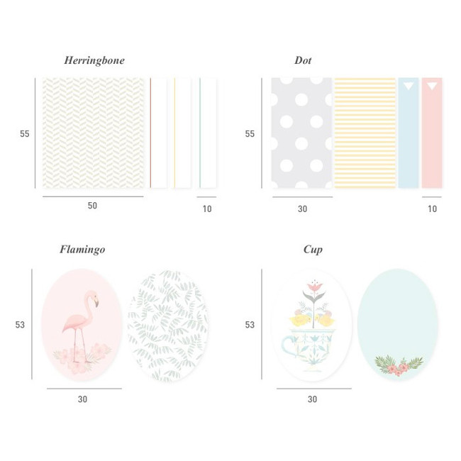 Size of Translucent tracing paper sticky memo