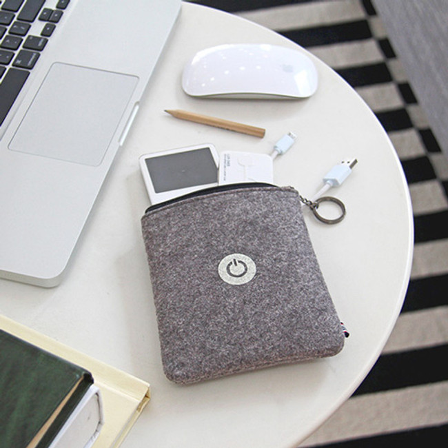 The basic felt charger pouch with key ring