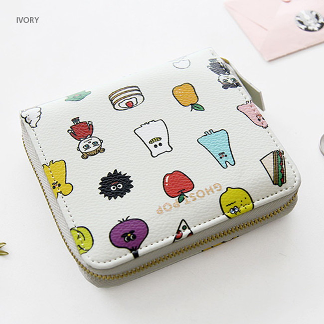 Ivory - Ghost pop zip around small wallet ver.2 