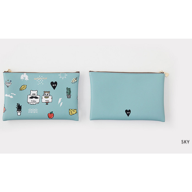 Sky - Ghost pop cute illustration zipper pouch M ver.2