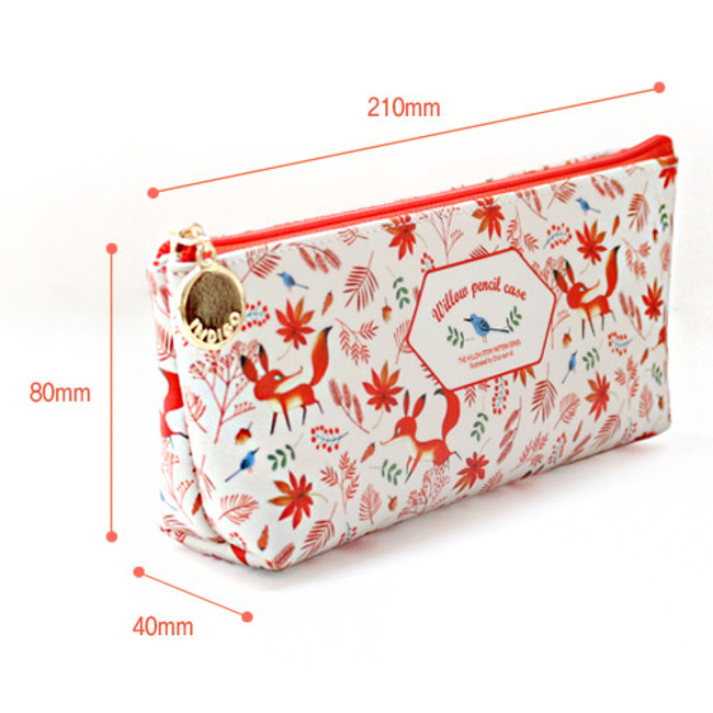 Size of Willow story pattern big zipper pencil case