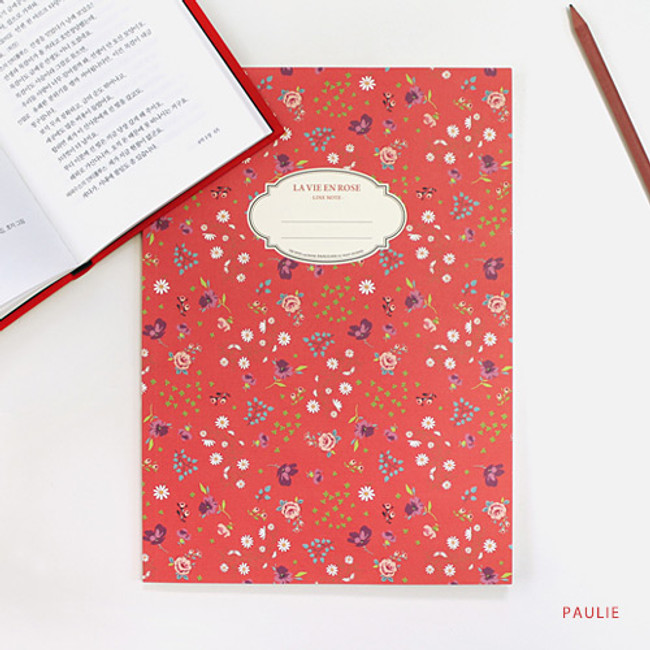 Paulie - La vie en rose B5 size lined notebook