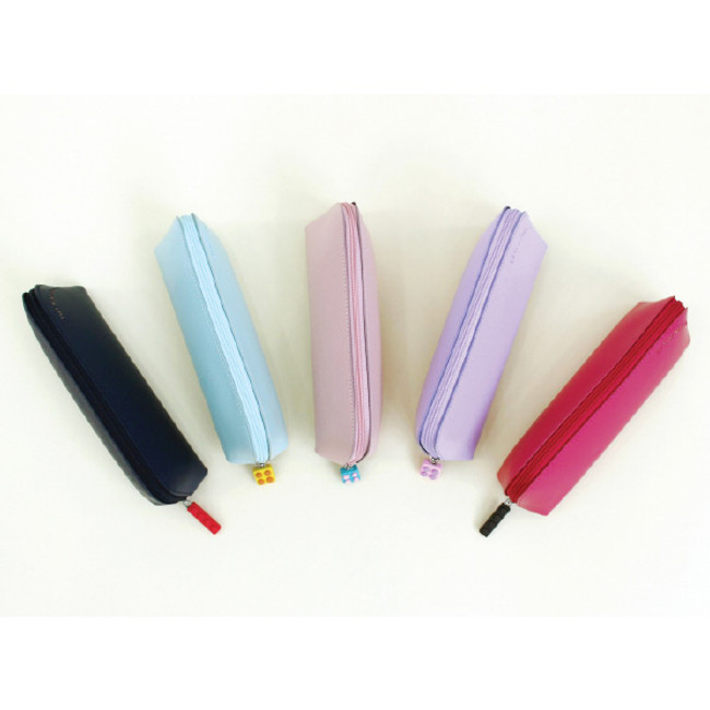 Rubber block zipper slider pencil case