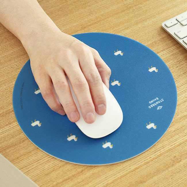 Duck pattern standard round mouse pad