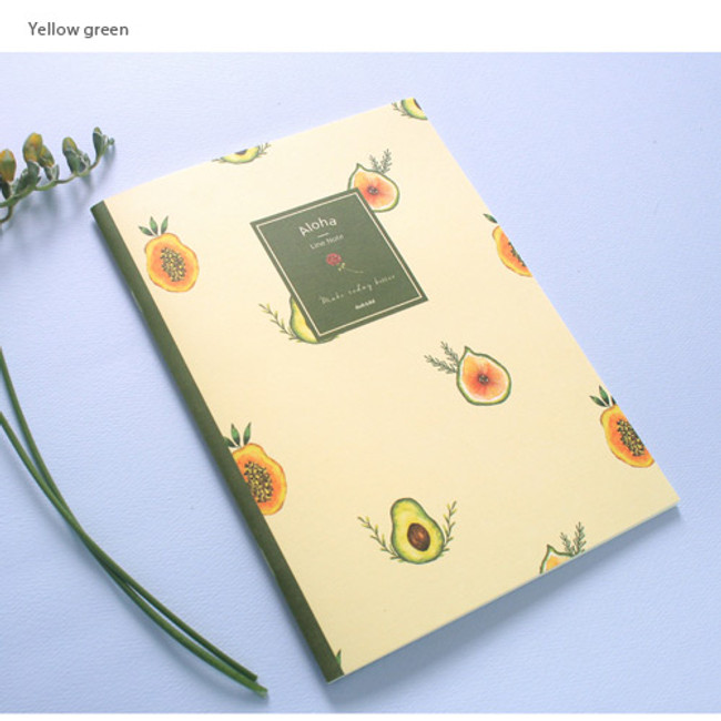 Yellow green - Make today better aloha lined notebook