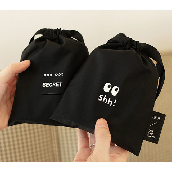 Life and travel secret drawstring small pouch
