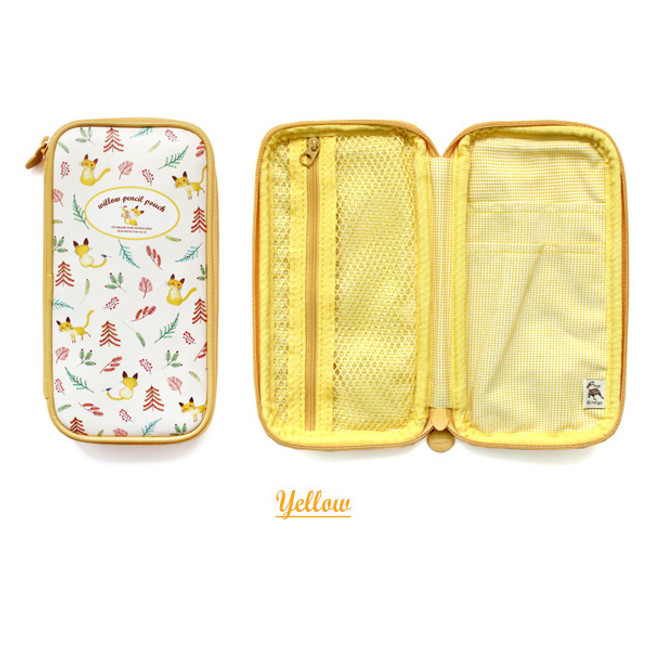 Yellow - Willow story pattern zip around pencil case