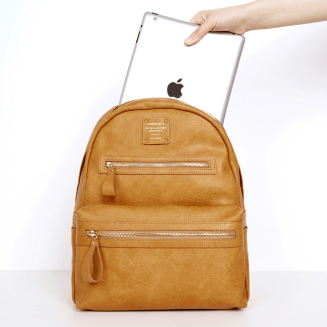 Wanna be office leather daily backpack