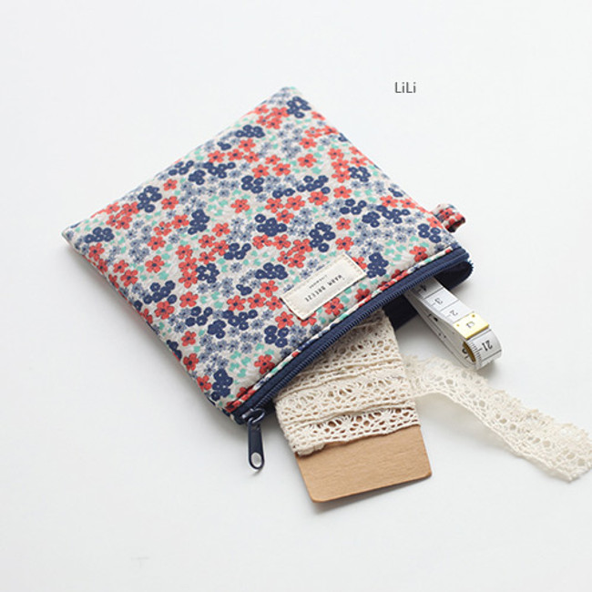 LiLi - Warm breeze pattern flat zipper pouch