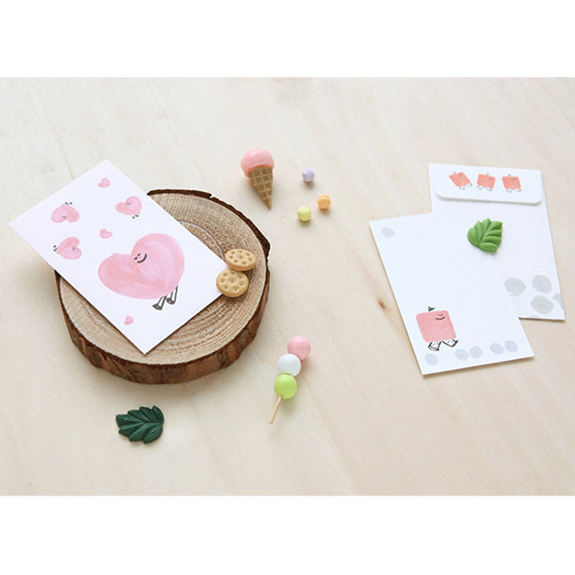 Cute illustration message card set