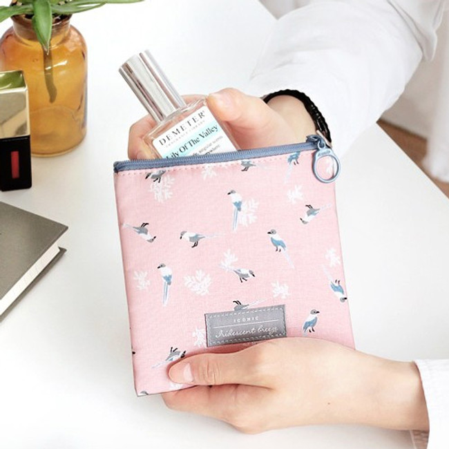 Comely pattern small flat zipper pouch