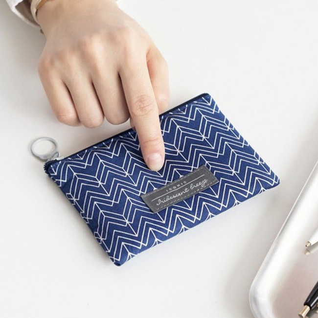 Comely pattern mini flat zipper pouch