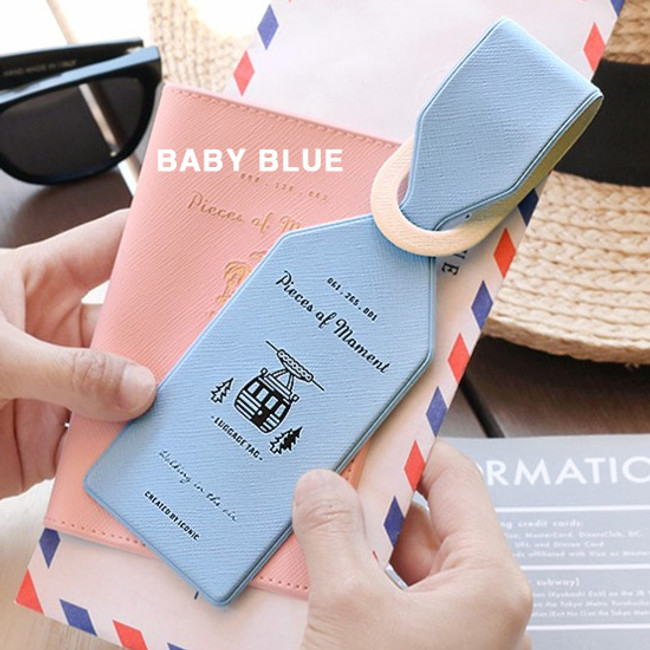 Baby blue - Piece of moment travel luggage name tag