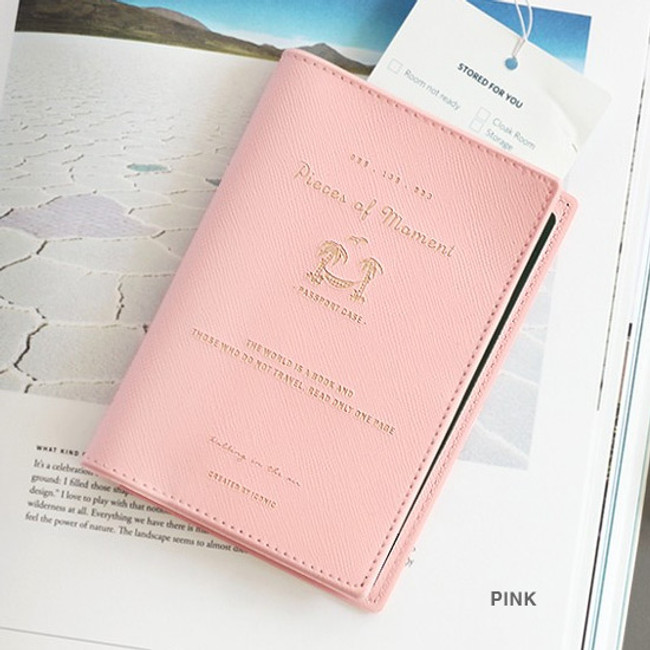 Pink - Piece of moment RFID blocking travel passport case