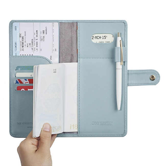 Travel RFID blocking long passport case
