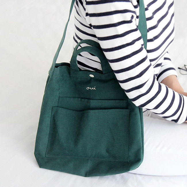 Green - Around'D two pocket bag - small