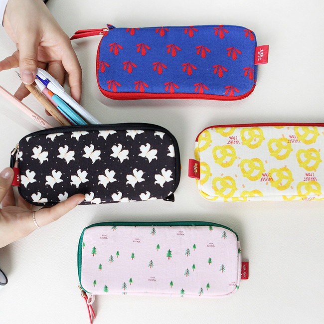 Rim pattern cotton pen pencil case