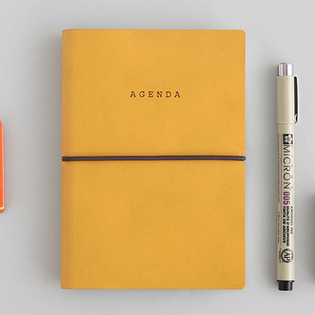 Indi yellow - Agenda small plain and lined notebook