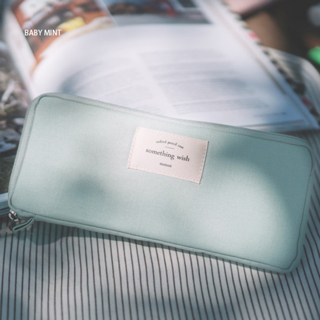 Baby mint - Half zip aorund oxford pencil case