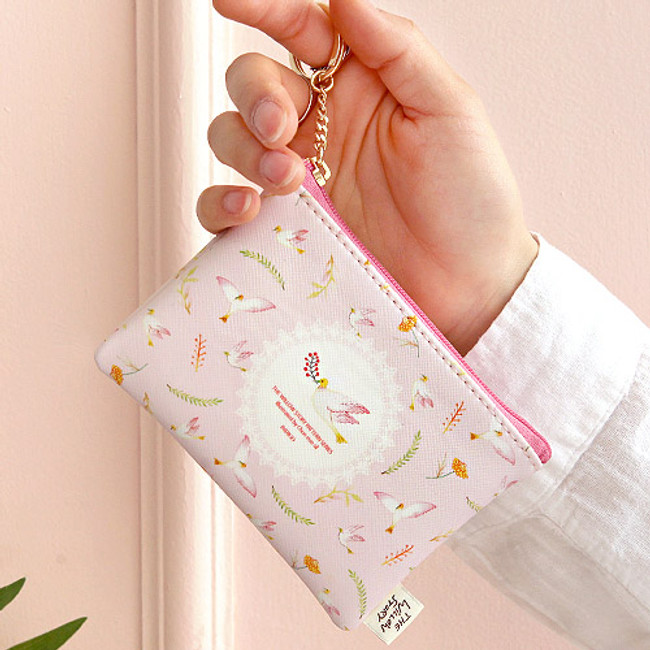 Pink - Willow story pattern coin case wallet