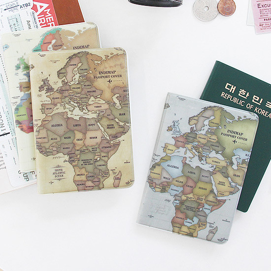 Indigo World map passport cover case ver.2