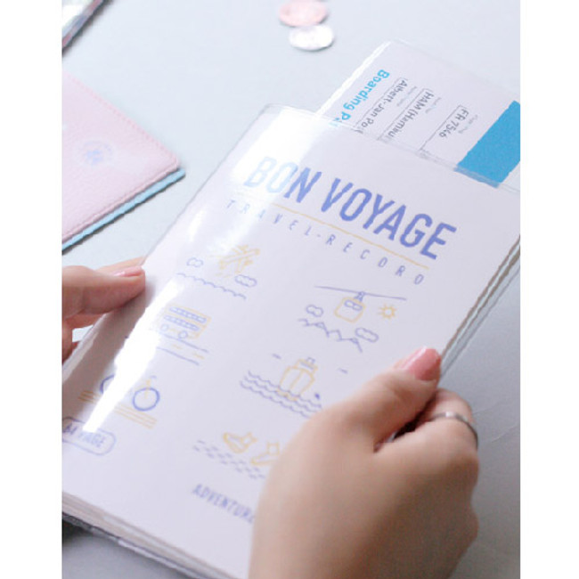 Bon voyage travel record planner note