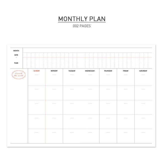 Monthly plan - Iconic Wind blows travel planner note