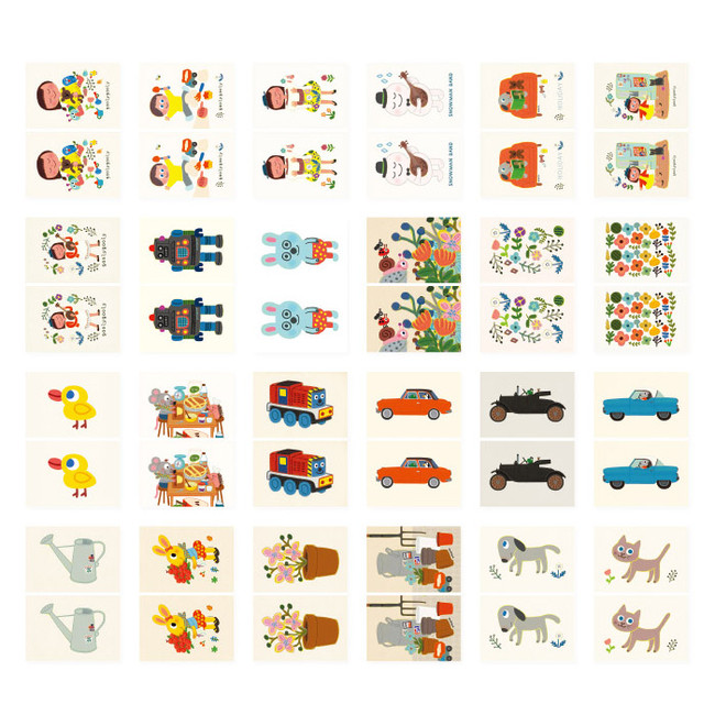 Composition of Village small label sticker set