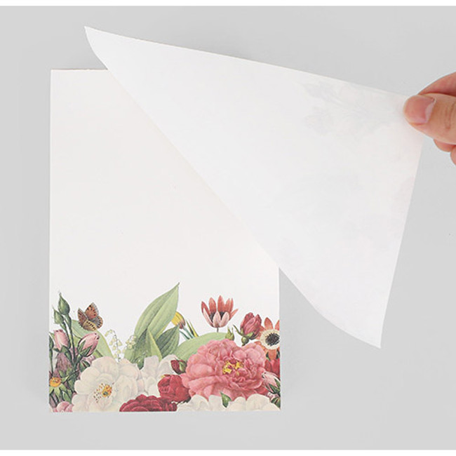 flower garden letter paper pad