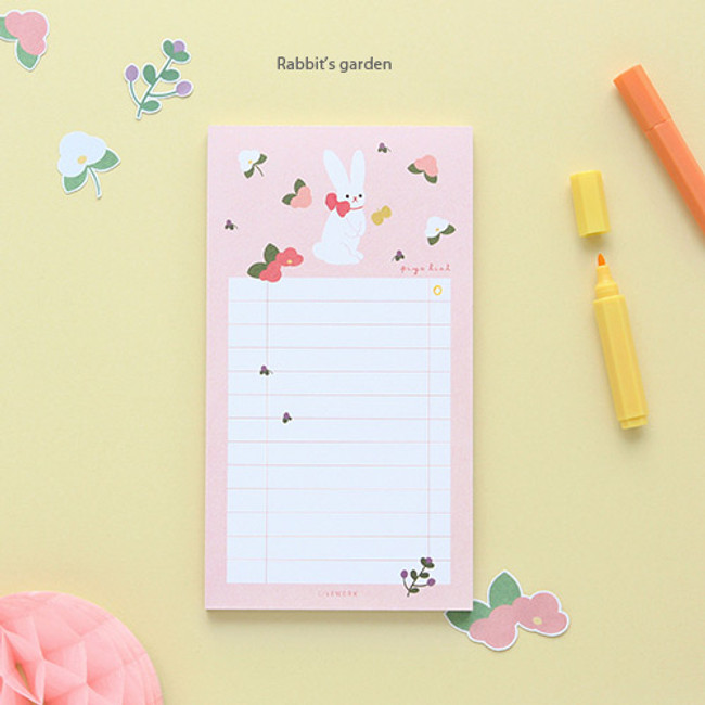 Rabbit's garden - Piyo checklist memo pad