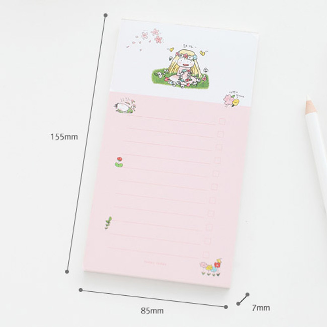 Size of Todac Todac checklist memo pad 