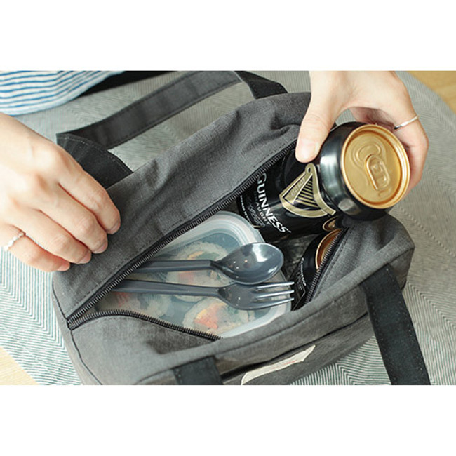 Gray - Insulated lunch cooler bag