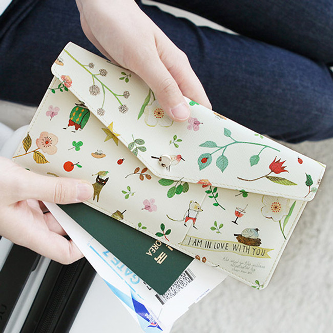 Indigo Willow story pattern pocket passport wallet fallindesign