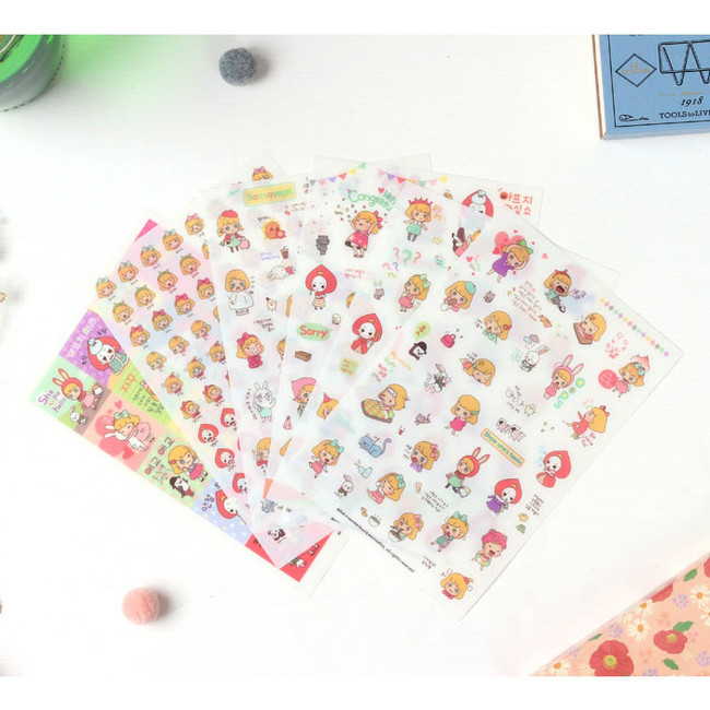 Alice in wonderland deco sticker set