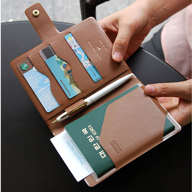 Mocha brown - Start of travel RFID blocking passport cover