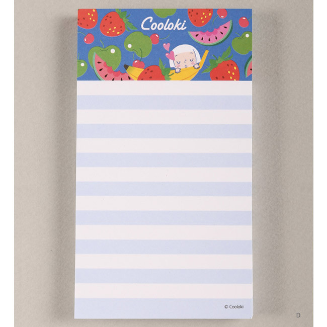 D - Cute character lined memo pad