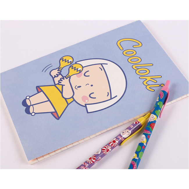 A - Cute girl thread stitching class lined notebook