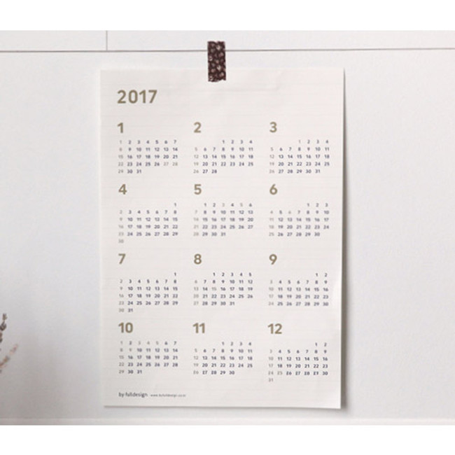 A4 sized 2017 calendar