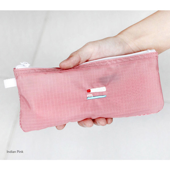 Indian pink - 2NUL Travel toothbrush slim zipper mesh pouch