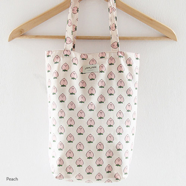 Peach - Jam Jam cute pattern shoulder tote