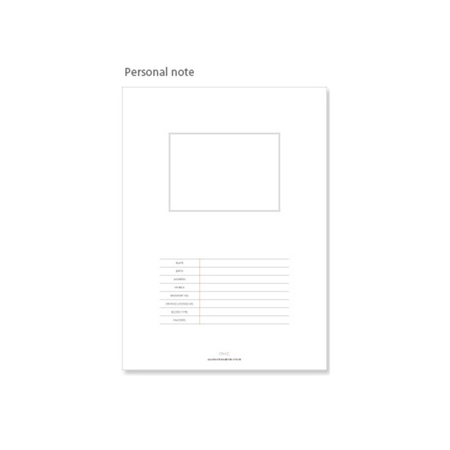 Personal note - 2017 Simple light monthly small dated planner