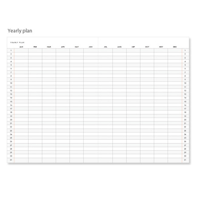 Yearly plan - 2017 Simple light monthly medium dated planner 